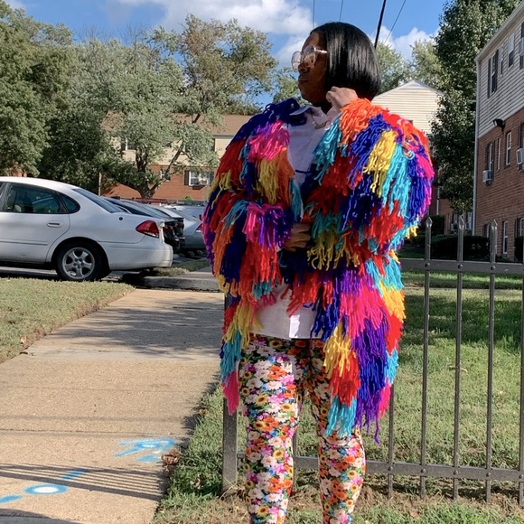 Long Fringe Crochet Cardigan💖💛💙💚🧡💜💖 - Picture 1 of 3